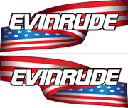EVINRUDE Stars and Stripes Outboard decal set U.S. FLAG