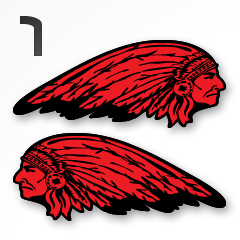 INDIAN HEAD TANK DECALS RED
