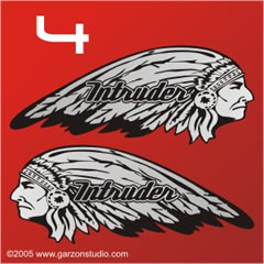 INDIAN HEAD TANK DECALS  SILVER